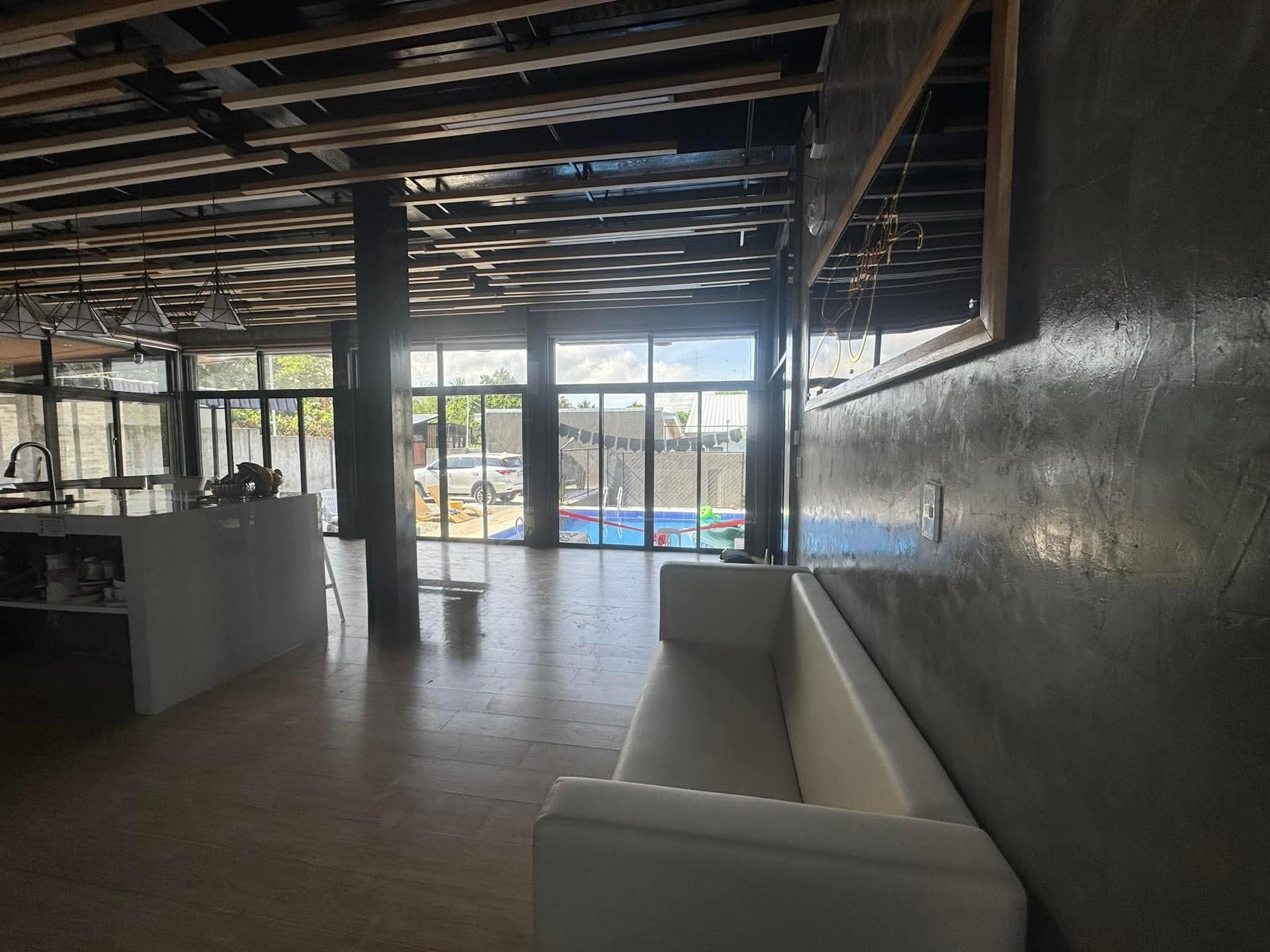 Ground Floor Living Hall with Poolside Glass Sliding Doors