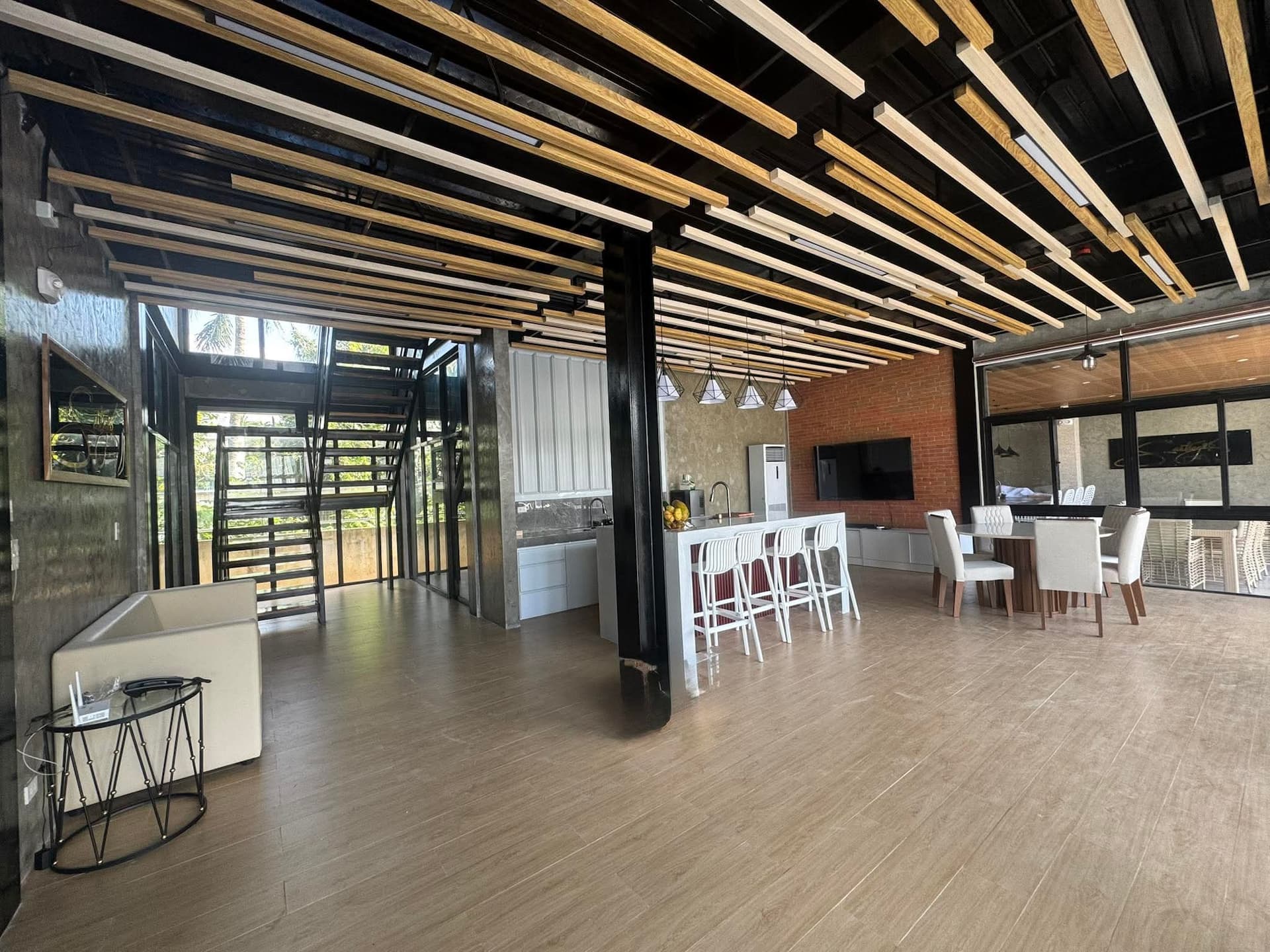 Main Open-Concept Great Room & Steel Staircase